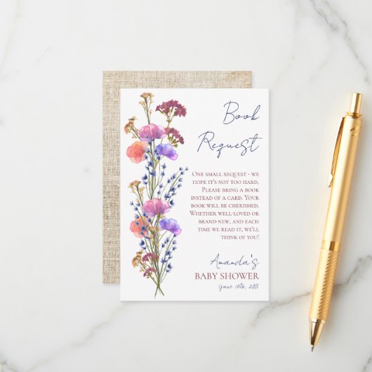 Anfrage für ein zartes Akrylbuch Begleitkarte (Vorderseite/Rückseite Beispiel)