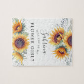 Anfrage für Sonnenblumen Bouquet Flower Girl Puzzle (Horizontal)
