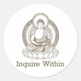 Anfrage innerhalb Buddha Runder Aufkleber