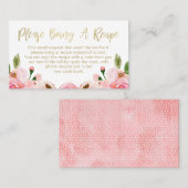 Anfrage nach Blumenkarten für Brautparty-Rose Visitenkarte (Vorne/Hinten)