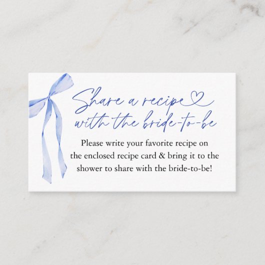 Anfrage nach einem Blue Bow-Brautparty Begleitkarte (Vorderseite)