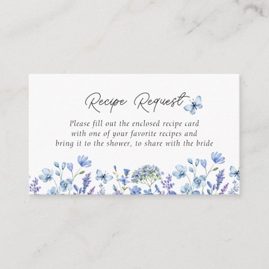 Anfrage nach einem Rezept für Blaue Wildblumen Bra Begleitkarte (Vorderseite)