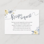 Anfrage nach einem Rezept für blaues Brautparty Begleitkarte (Vorderseite)