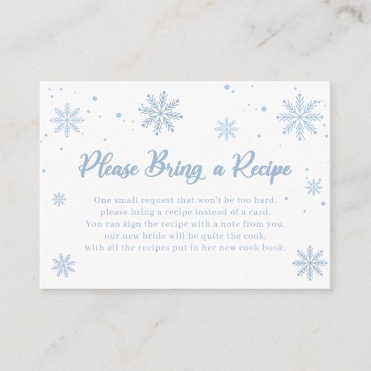 Anfrage nach einem Rezept für das Blaue Winter-Bra Begleitkarte (Vorderseite)