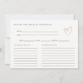 Anfrage nach einem Rezept für ein Brautparty mit m Mitteilungskarte