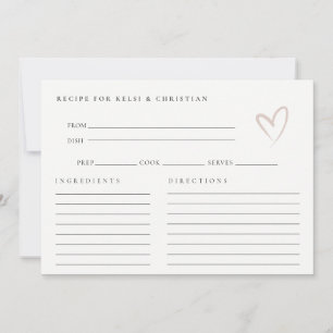 Anfrage nach einem Rezept für ein Brautparty mit m Mitteilungskarte