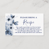 Anfrage nach einer Blue Floral Brautparty-Rezept-K Begleitkarte (Vorderseite)