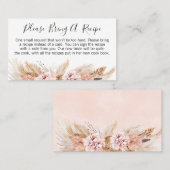Anfrage nach einer Boho Floral Brautparty-Rezept-K Visitenkarte (Vorne/Hinten)