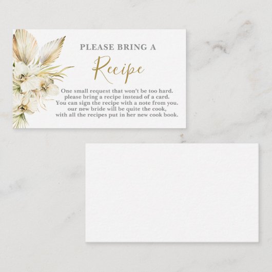 Anfrage nach einer Boho Wüste Brautparty-Rezept-Ka Begleitkarte (Vorne/Hinten)