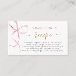 Anfrage nach einer Bow-Brautparty-Rezept-Karte Begleitkarte