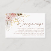 Anfrage nach einer Chic Floral Brautparty-Rezept-K Visitenkarte (Vorderseite)