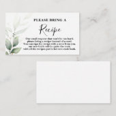 Anfrage nach einer einfachen grünen Brautparty-Rez Begleitkarte (Vorne/Hinten)