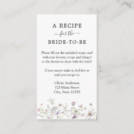 Anfrage nach einer Lila Wildblume Bridal Recipe Begleitkarte