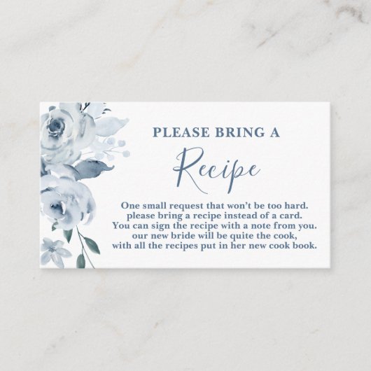 Anfrage nach einer Rezept-Karte für das Brautparty Begleitkarte (Vorderseite)