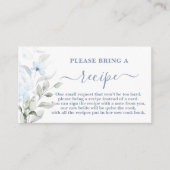 Anfrage nach einer Rezeptkarte für das blaue Braut Begleitkarte (Vorderseite)