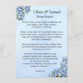 Anfrage nach Rezept - Blaue Peonie Begleitkarte (Vorderseite)