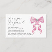 Anfrage nach Rezept Pink Bow Glam Brautparty Begleitkarte (Vorderseite)