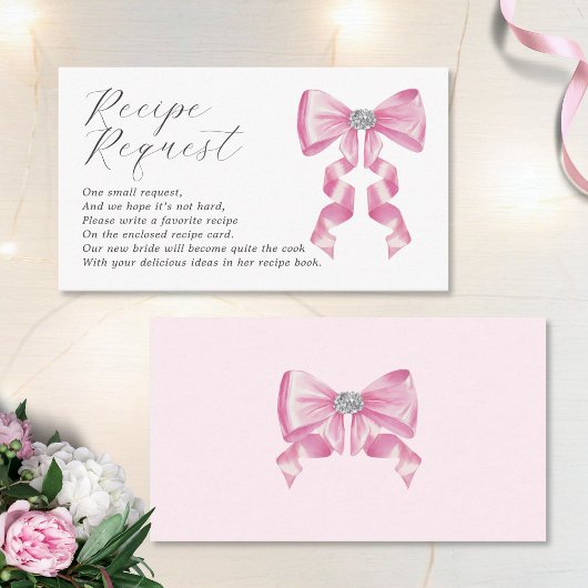 Anfrage nach Rezept Pink Bow Glam Brautparty Begleitkarte