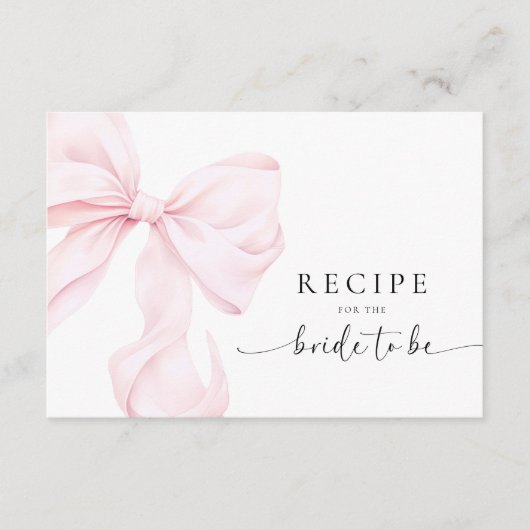 Anfrage nach Rezepten für Rosa Brautparty Begleitkarte (Vorderseite)