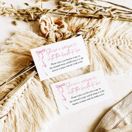 Anfrage nach Rezepten für Rosa Brautparty Begleitkarte