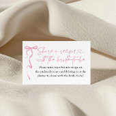 Anfrage nach Rezepten für Rosa Brautparty Begleitkarte