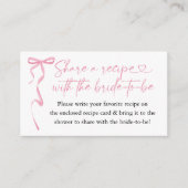 Anfrage nach Rezepten für Rosa Brautparty Begleitkarte (Vorderseite)