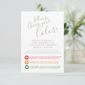 Anfrage nach sozial abweichender Hochzeitfarbe Begleitkarte (Stehend Vorderseite)