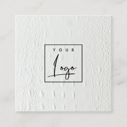 Anfrage zur Bewertung von Elfenbeinleder-Textur-Lo Quadratische Visitenkarte (Vorderseite)