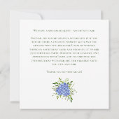 Anfrage zur Blue Hydrangeas Card zum 75. Geburtsta Einladung (Rückseite)