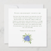 Anfrage zur Blue Hydrangeas Card zum 85. Geburtsta Einladung (Rückseite)
