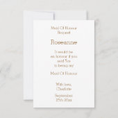 Anfrage zur Trauzeugin der Schokoladentechnik Einladung (Rückseite)