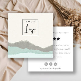 Anfrage zur Überprüfung von Pastel Aqua Kraft-Moun Quadratische Visitenkarte