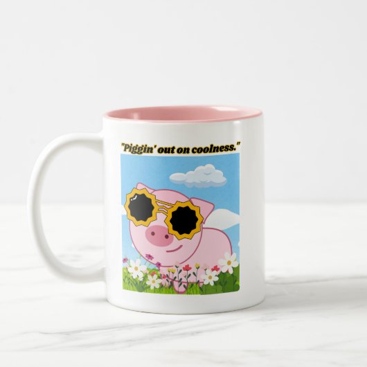 Anführungsschwein - Ferkel bei Kälte Zweifarbige Tasse (Links)