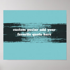 Anführungszeichen aquamarin und schwarz mit Text h Poster