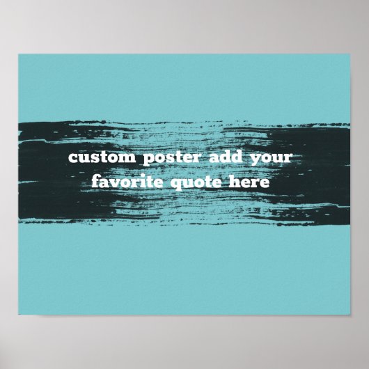 Anführungszeichen aquamarin und schwarz mit Text h Poster (Vorne)