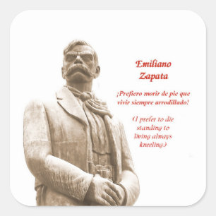 Anführungszeichen Emiliano Zapata Quadratischer Aufkleber