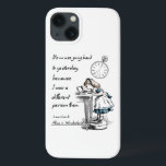 Anführungszeichen für Alicen im Wunderland iPhone 13 Hülle<br><div class="desc">"Es hat keinen Sinn,  bis gestern zurückzugehen,  weil ich damals eine andere Person war." — Lewis Carroll,  Alice im Wunderland</div>