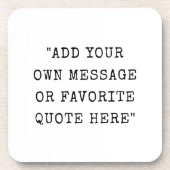 Anführungszeichen für benutzerdefinierte Schriftar Getränkeuntersetzer (Vorderseite)