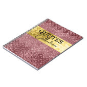 Anführungszeichen für rosa Glitzer Notizblock (Linke Seite)