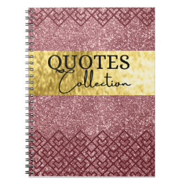 Anführungszeichen für rosa Glitzer Notizblock