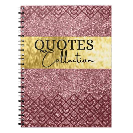 Anführungszeichen für rosa Glitzer Notizblock (Vorderseite)