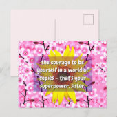 Anführungszeichen für Stärke und Courage | Floral Postkarte (Vorne/Hinten)