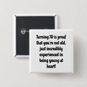 Anführungszeichen zum 70. Geburtstag Button (Vorne & Hinten)