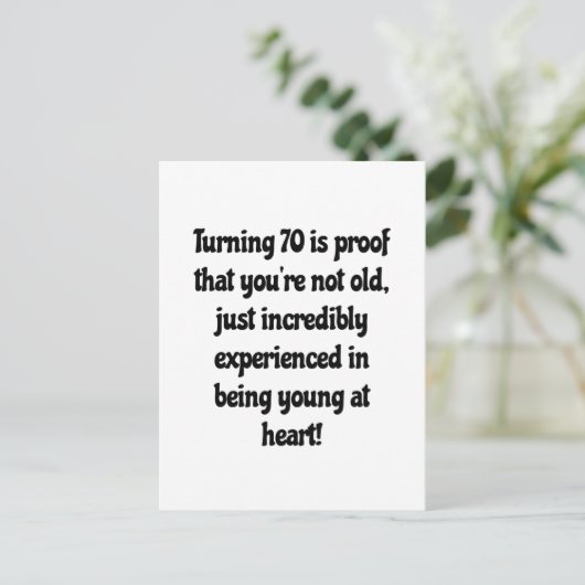 Anführungszeichen zum 70. Geburtstag Postkarte (Stehend Vorderseite)