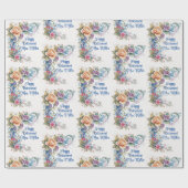 Angabe des Namens "Bloral" oder "Geburtsdatum" Geschenkpapier (Flach)