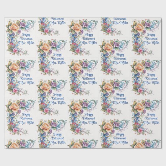 Angabe des Namens "Bloral" oder "Geburtsdatum" Geschenkpapier (Flach)