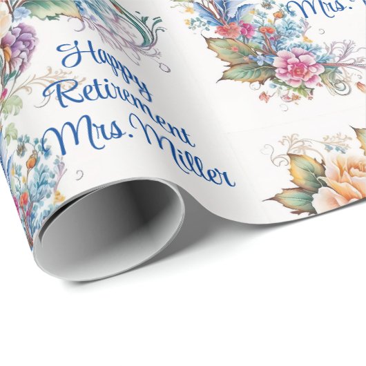 Angabe des Namens "Bloral" oder "Geburtsdatum" Geschenkpapier (Rolleneckpunkt)