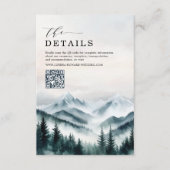 Angaben QR-Code für Moody Mountains Forest Wedding Begleitkarte (Vorderseite)