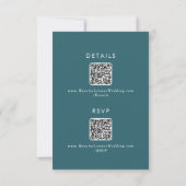 Angaben zu Boho Chic Aquamarin Blue QR RSVP Karte (Rückseite)
