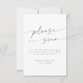 Angaben zu Boho Chic Aquamarin und White QR-Code RSVP Karte (Vorderseite)